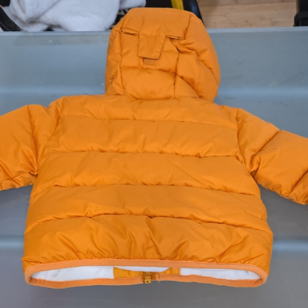 Columbia Bright Orange Puffer Jacket with Cream Lining - Picture 8 of 12